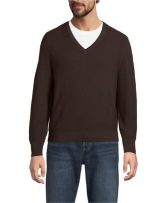 Men's Long Sleeve Washable Merino Wool V Neck Sweater