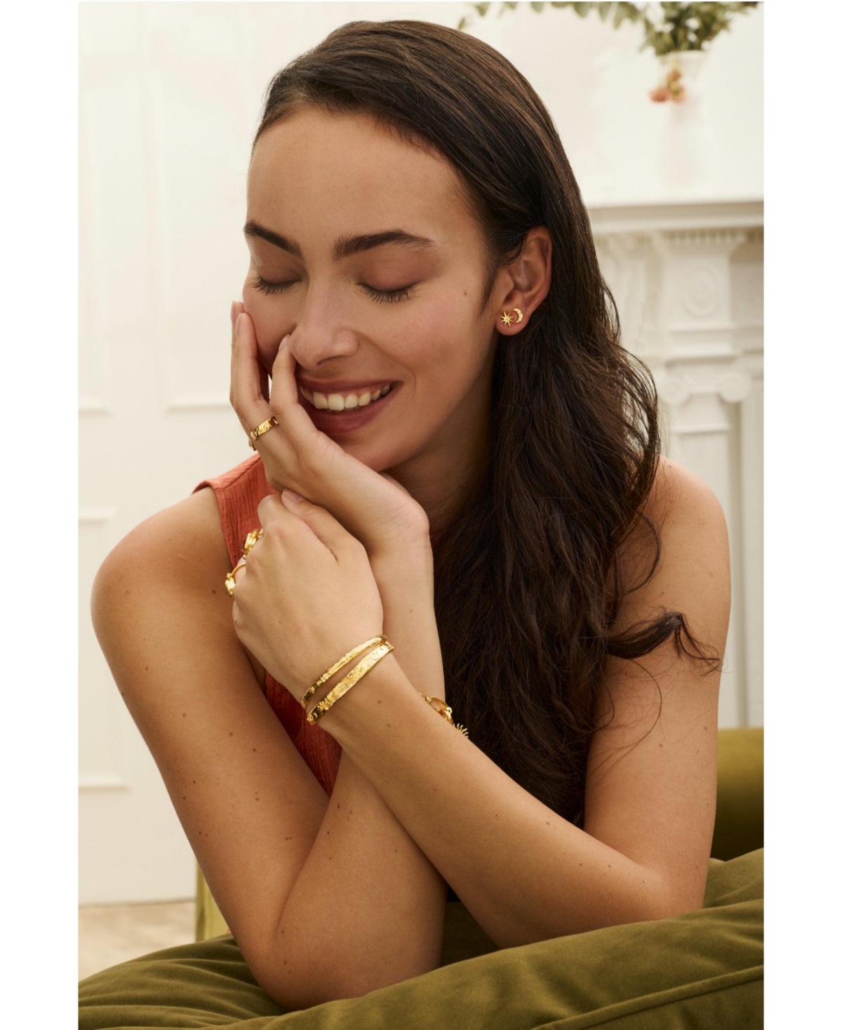 Ottoman Hands Lapis Star Stud Earrings