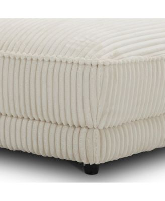 Utopia - Mega Ivory Ottoman with Casters