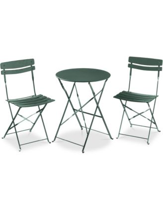 3-Piece Small Bistro Set, Folding Patio Furniture Set of 2 Chairs and Table
