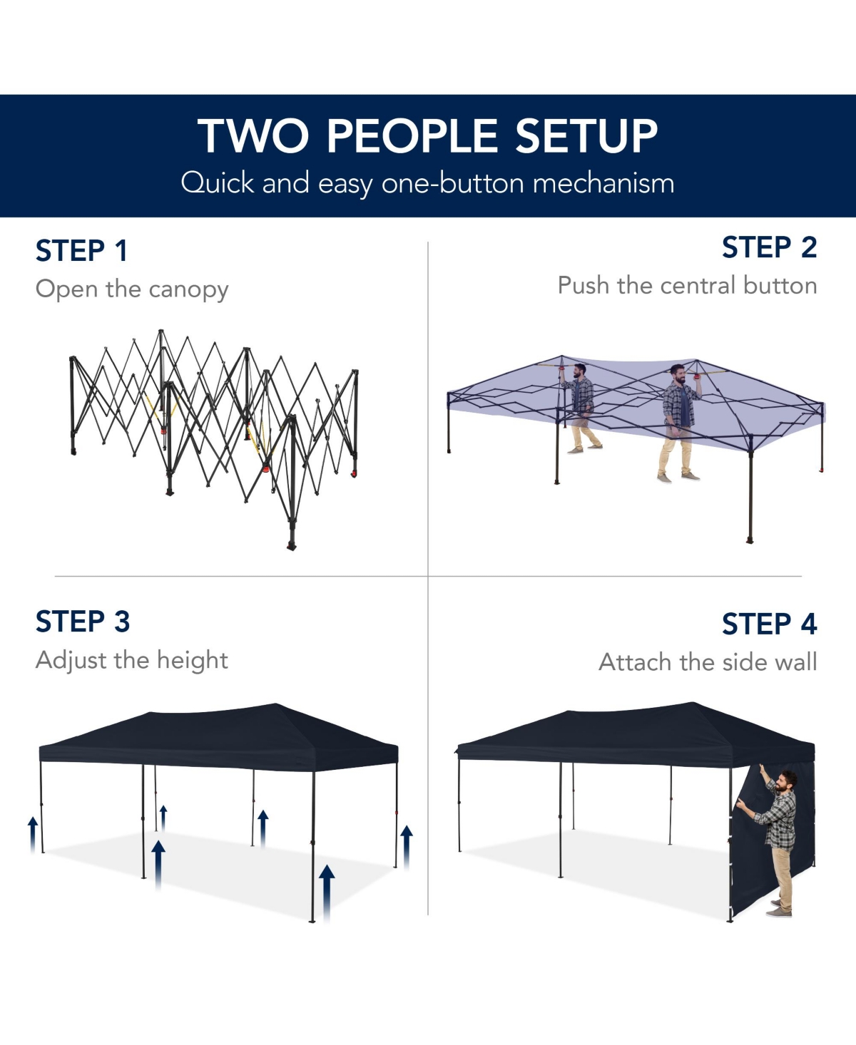 Best Choice Products 10x20ft Party Tent Pop Up Canopy Easy Setup w/ 1-Button Setup, Wheeled Case, 4 Weight Bags