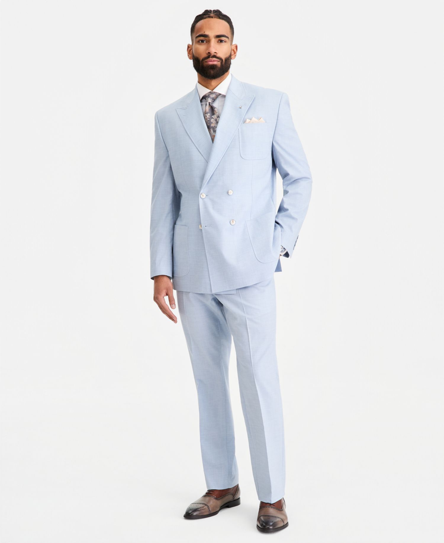 Men's Classic-Fit Double-Breasted Suit Separates