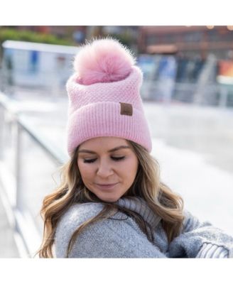 Women's Pom Pom Beanie - Pink