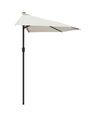 Garden Parasol Sand Polyester, Aluminum, Steel 118.1 x 61.0 in