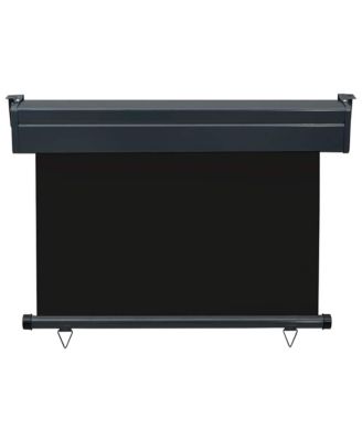 Balcony Side Awning Black Steel, Aluminum, Polyester 41.3 x 98.4 in
