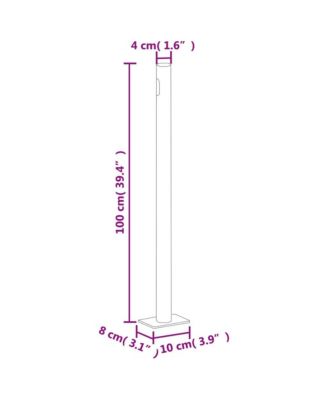 Side Awning Anthracite Polyester with PU coating, steel, aluminum