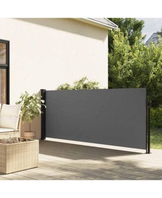 Retractable Side Awning Anthracite Polyester with PU coating