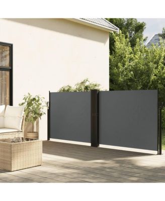 Retractable Side Awning Anthracite Polyester with PU coating