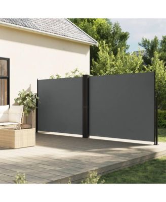 Retractable Side Awning Anthracite 100% polyester with PU coating