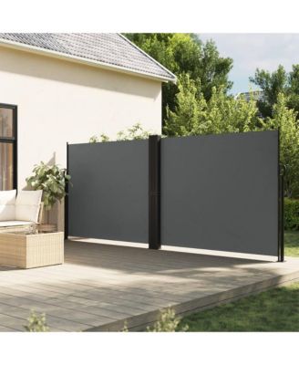 Retractable Side Awning Anthracite 100% polyester with PU coating