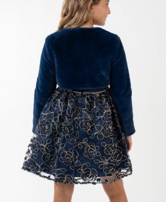 Girls' 7-16 Sleeveless Dress and Shrug, 2-Piece Set