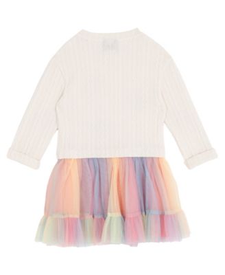 Girls' 2T-6X Cable Knit Sweater Tutu Dress