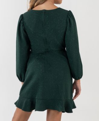 Girls' 7-16 Ruffle Detail Wrap Dress