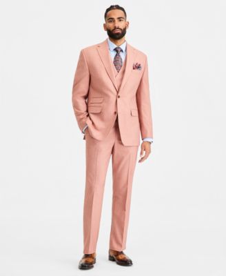 Men's Classic-Fit Rust Solid Suit Separates Jacket, Vest & Pants
