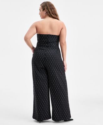 Trendy Plus Size Embellished Strapless Jumpsuit, Macy's Exclusive