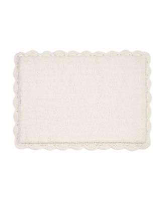 Heathered Crochet Border Cotton Bath Rug, 17" x 24"