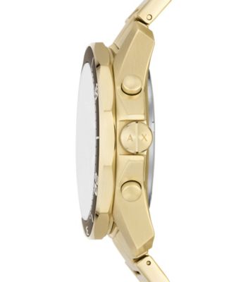 Armani Exchange Men's Chronograph Gold-Tone Stainless Steel Watch, 44mm