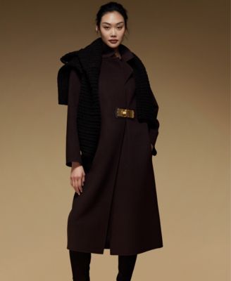 Women's Wool-Blend Buckle Detail Coat