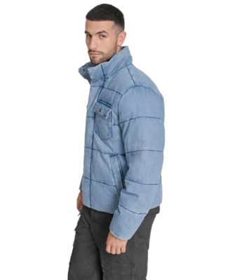 Men's Denim Quilted Puffer Jacket