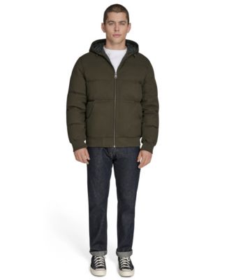 Men's Quilted Bomber with Hood Jacket