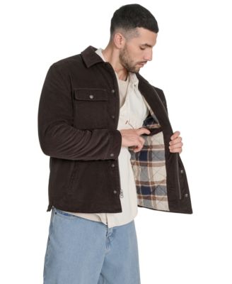 Men's Corduroy Plaid Lining Shirt Jacket