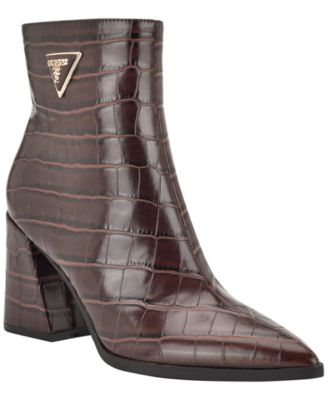 Womens Lusera Flared Block Heel Dress Booties