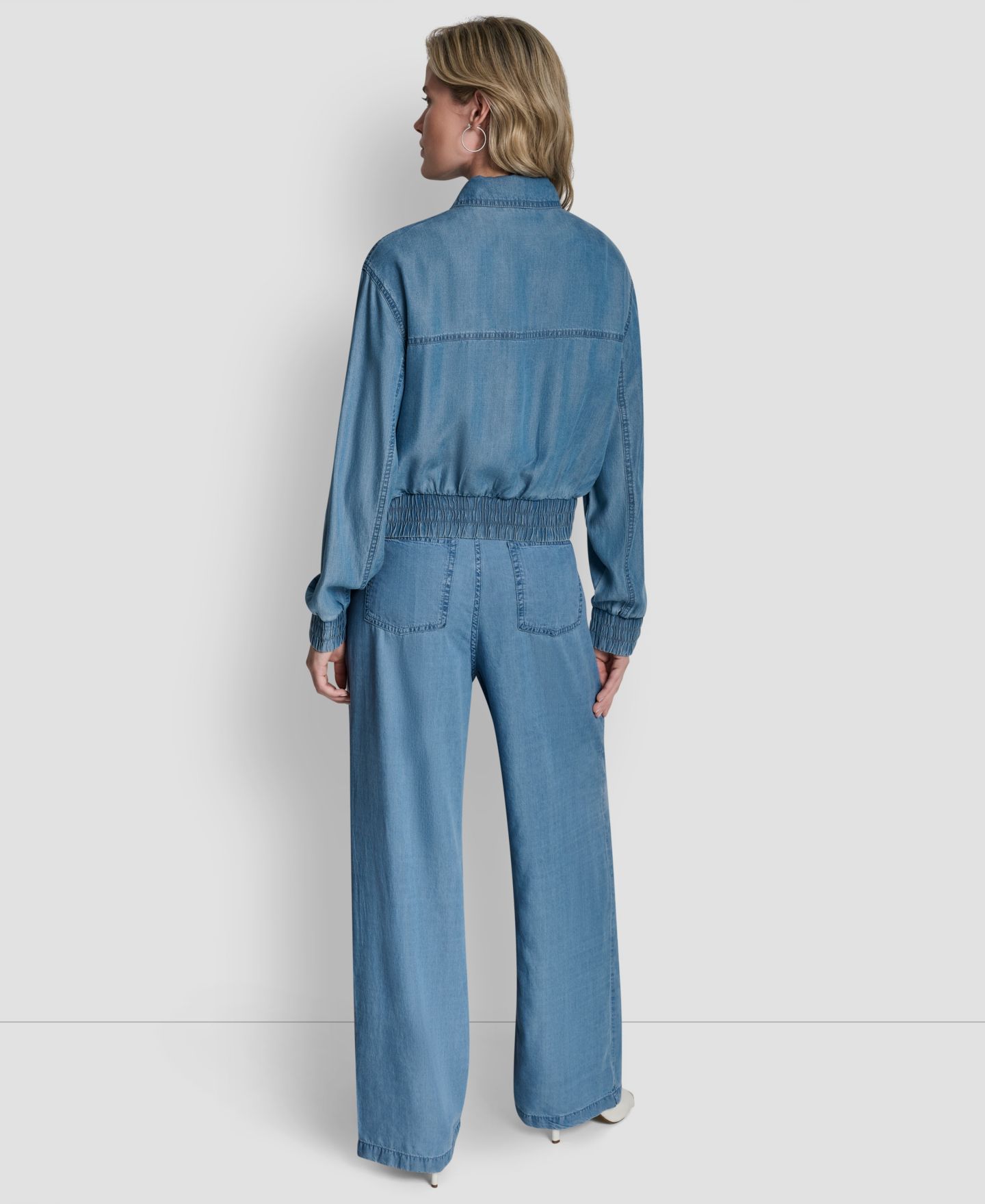 Женская куртка DKNY Chambray Zip-Front Bomber, цвет: Stream — фото 6
