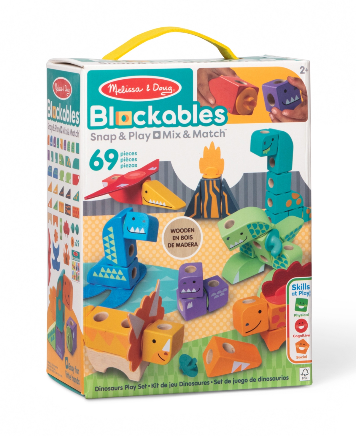 Melissa & Doug Dinosaur Blockables Play Set Toy In Multi