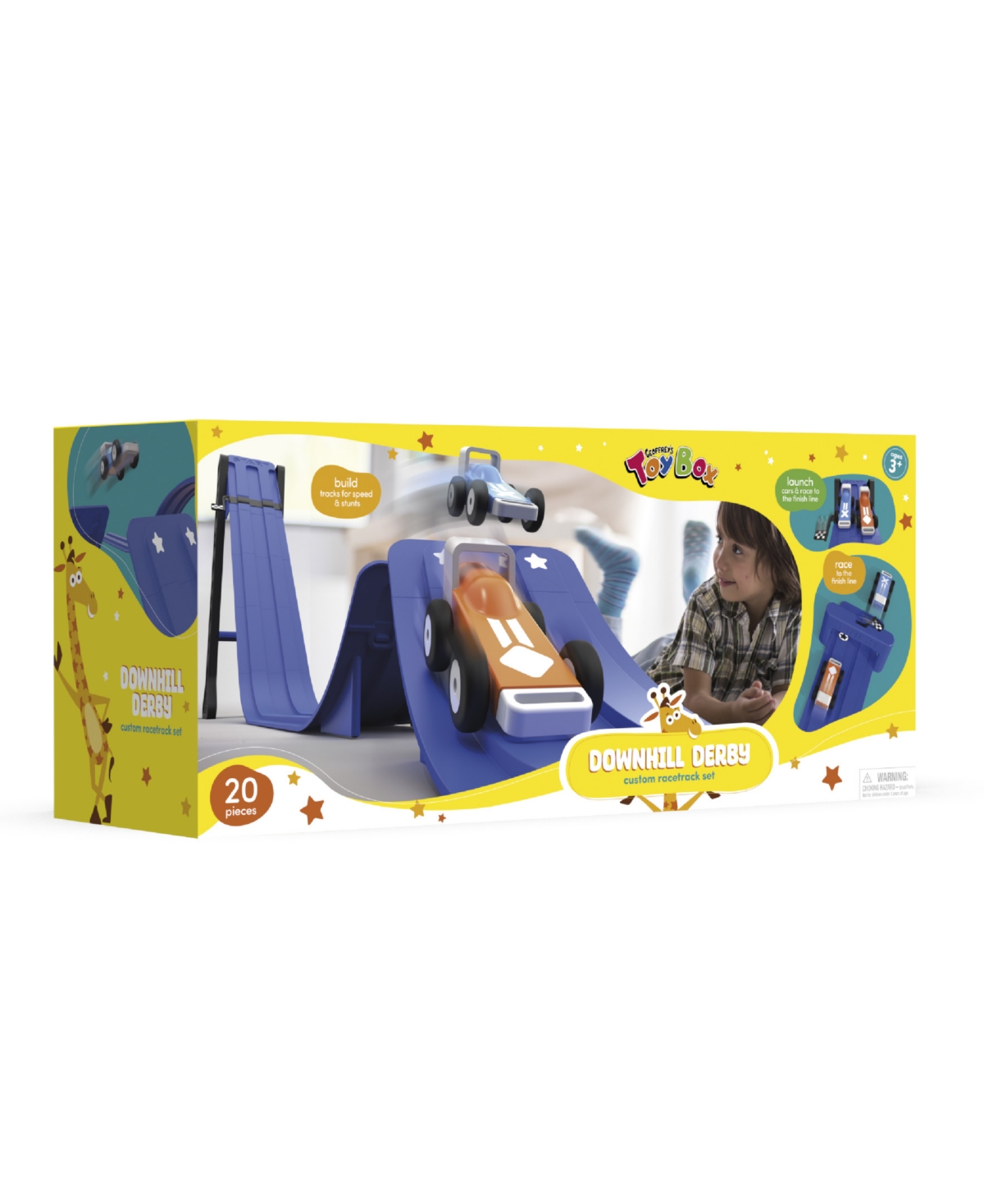 Geoffrey's Toy Box Downhill Derby Custom Racetrack Set In Transparent
