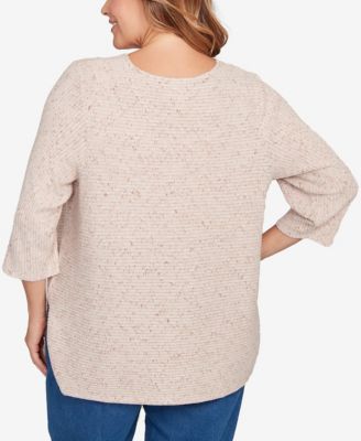 Plus Size Speckled Heather Rib Knit Top