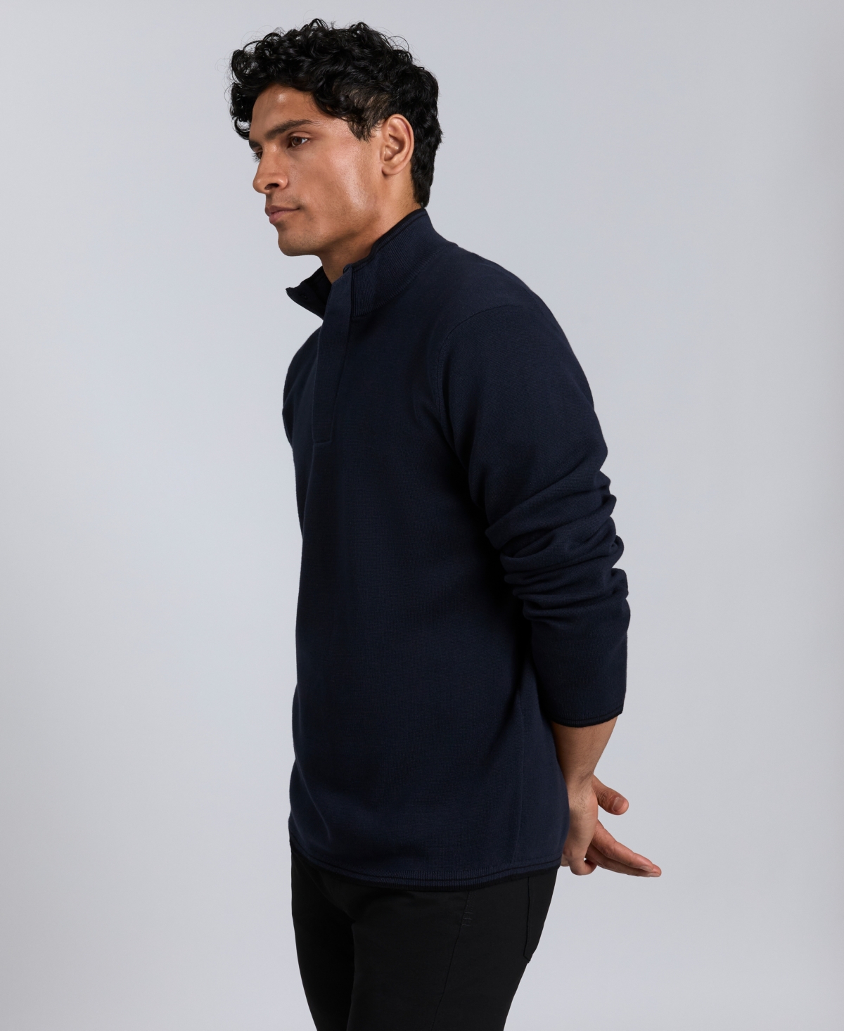 Kenneth Cole Men's Quarter Zip Sweater In Brown