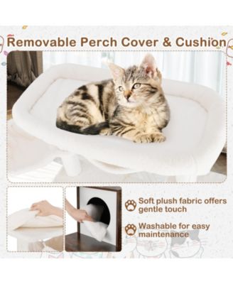 59 inch Cat Tree w/ Litter Box Enclosure w/ Hidden Washroom Scratching Posts