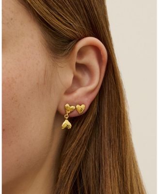 Hammered Heart Studs