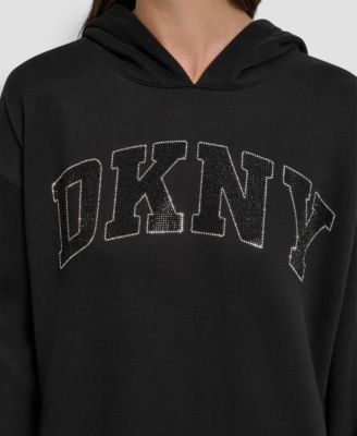 Women's Exploded Rhinestone Varsity Logo Hoodie Sneaker Dress