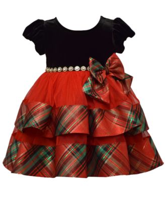 Bonnie Baby - Baby Girls Tiered Plaid Dress