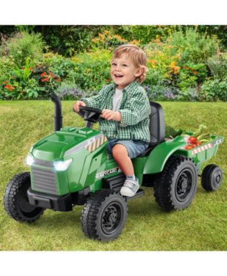 2-in-1 Kids Ride On Tractor 12V Battery Powered Toy Car w/ Remote Control Grayish