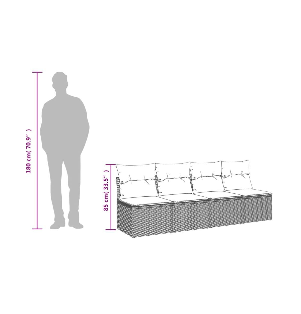 vidaXL Garden Sofa Black, Blue