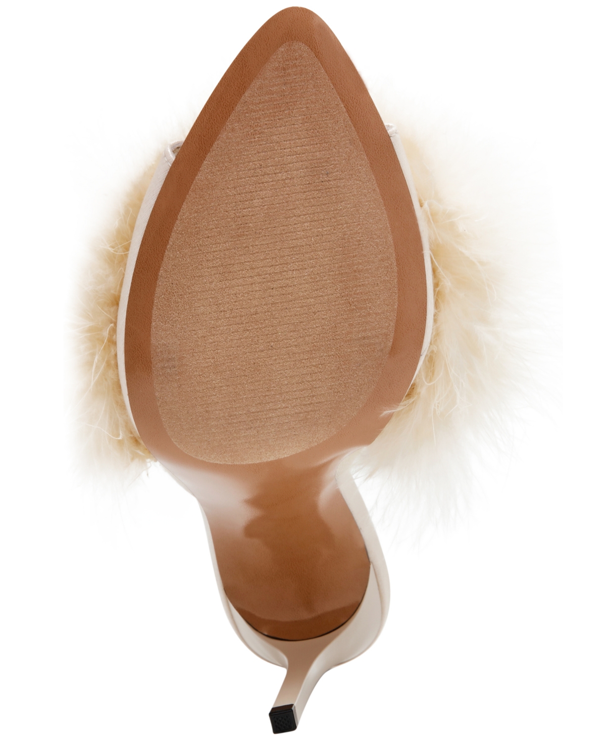 Steve Madden Women's Ashbey Feather Stiletto Dress Mules In Neutral