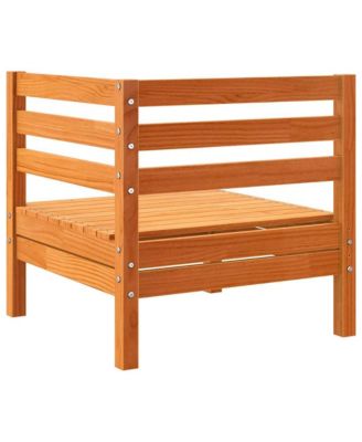 Garden Sofa Wax Brown Solid pine wood Medium Modular