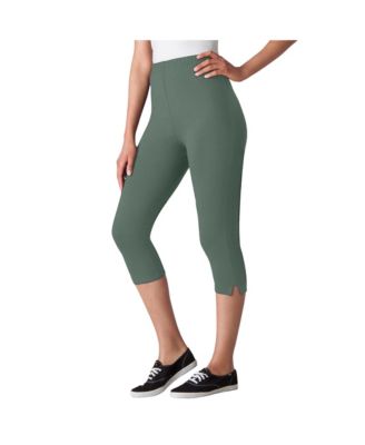 Plus Size Within Capri Pull-On Stretch Knit Cotton Spandex Leggings