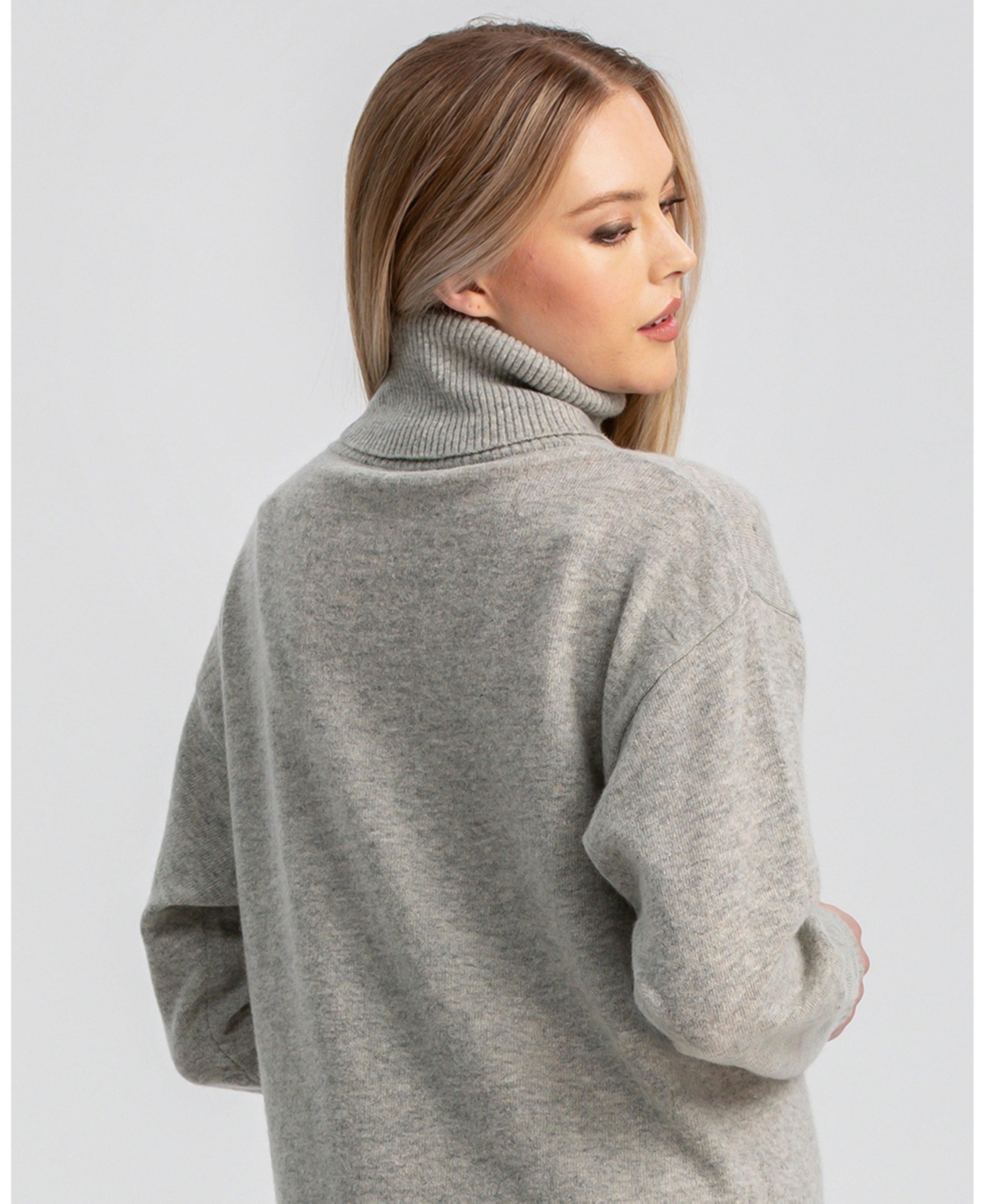 Pietro Brunelli Maternity Maternity Cozy Turtleneck Sweater Gressoney Maxi Dress In Gray