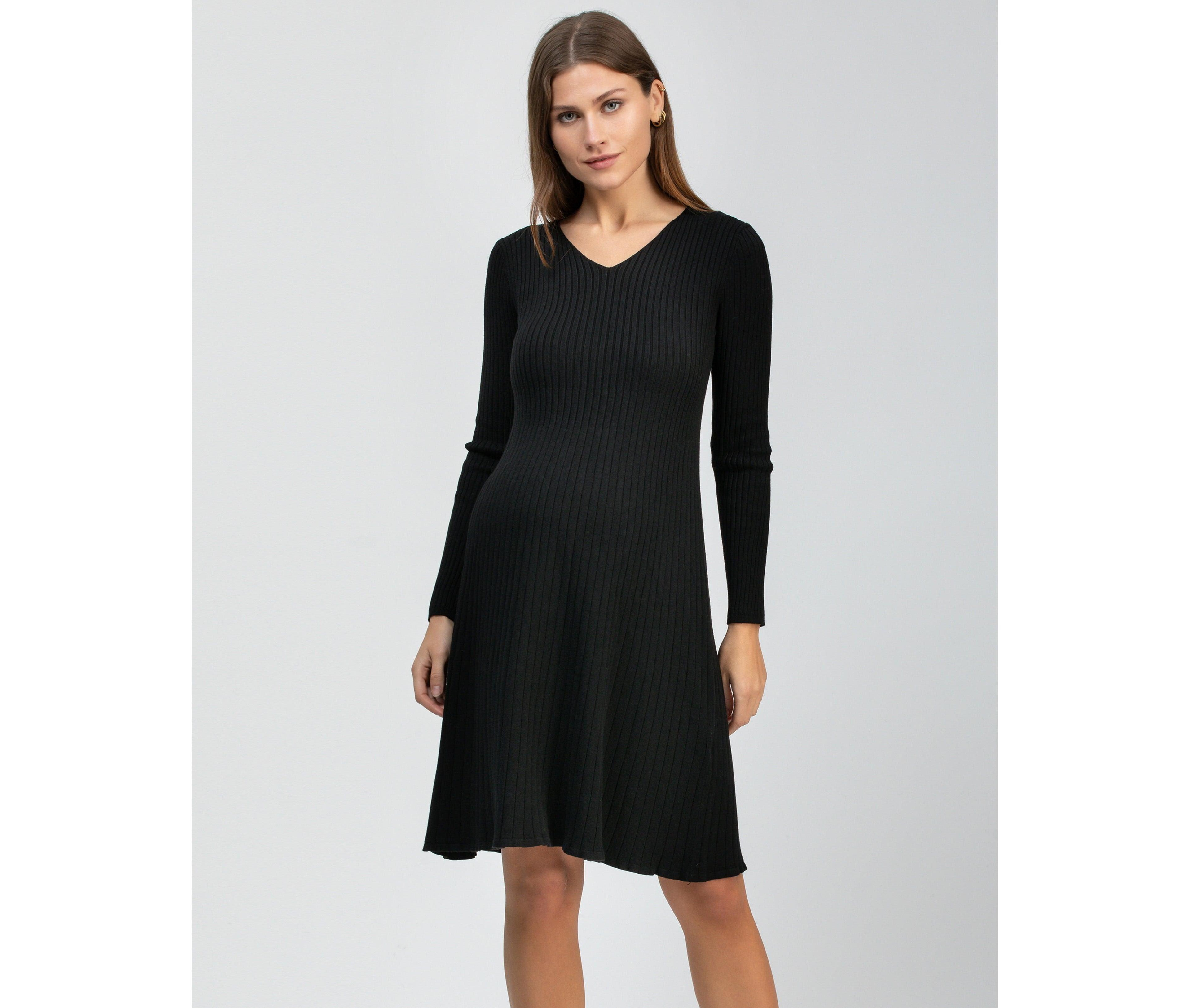 Pietro Brunelli Maternity Flared Knee-Length Bianca Dress with V-Neck