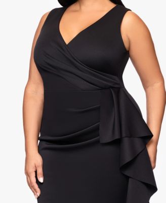 Plus Size Sleeveless Ruffled Gown