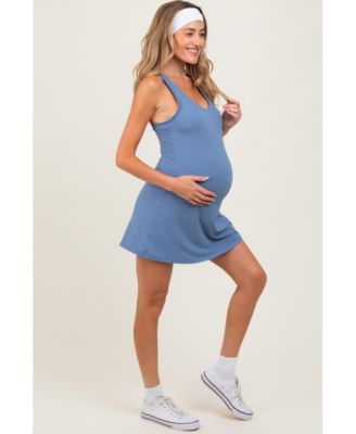 Maternity Plum Tennis Racerback Romper Dress