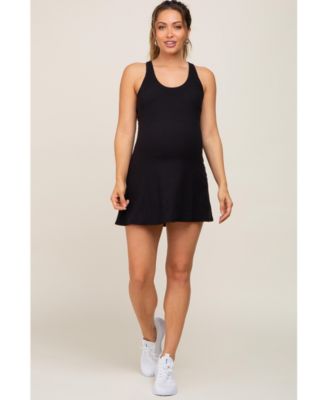 Maternity Grey Tennis Racerback Romper Dress