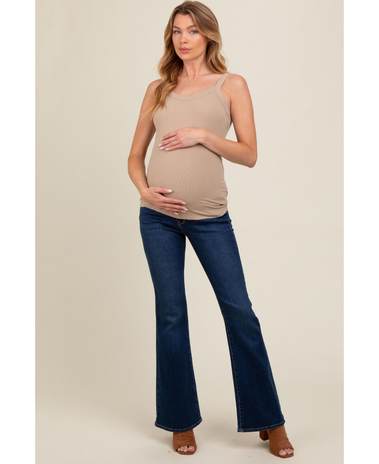 Женские джинсы Pinkblush Navy Blue Flare Leg, цвет: Тёмно-синий — фото 6