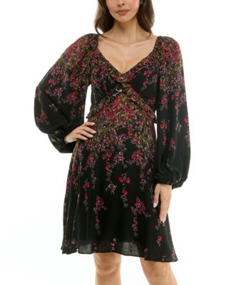 Women's Ruffled V-Neck Dress