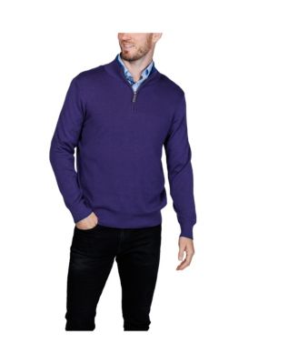 Men's Fine Knit Quarter Zip Sweater
