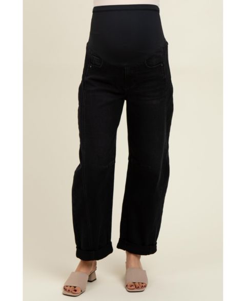 Женские джинсы Pinkblush Black Rolled Cuff Barrel Leg, цвет: Чёрный