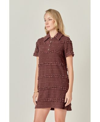 Women's Stretched Embo Textured Mini Dress